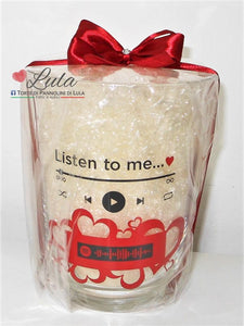 Vaso con candela dedica personalizzata nomi dedica personalizzata amore idea regalo san valentino natale anniversario lei ragazza