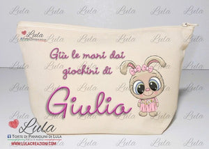 torta di pannolini pampers pochette bustina borsetta organizer personalizzata lula creazioni idea regalo nascita battesimo baby shower utile originale particolare maschio femmina bimbo bimba bambino bambina economica shop online spedizioni italia ancona roma milano torino coniglietto giù le mani dai giochi