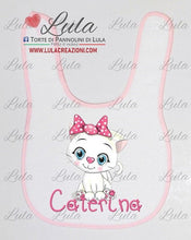 Carica l&#39;immagine nel visualizzatore di Gallery, Torte di Pannolini di Lula Creazioni - Bavaglino personalizzato nome dedica Lula Creazioni strapazzami di coccole chase pow patrol maschio idea regalo nascita battesimo baby shower primo compleanno natale gatto gattino micio aristogatti femmina dolce rosa
