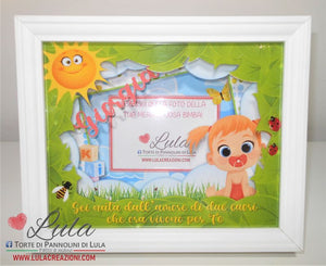 cornice quadro quadretto nascita 3d personalizzato nome dedica foto portafoto rosa femmina bimba maschio azzurro bimbo shadow box idea regalo gravidanza baby shower nascita neonato battesimo originale shop online  Italia Lula Creazioni